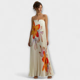 Michelle - Maxi-mekko Sweetheart oransseilla kukilla