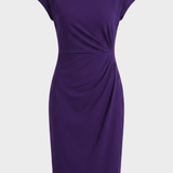 Damen Gerafftes Midikleid | Flügelärmel