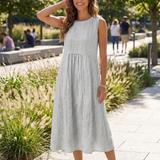 Damen Struktur Midikleid | Ärmellos