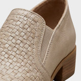 Damen Struktur-Loafer | Niedriger Blockabsatz