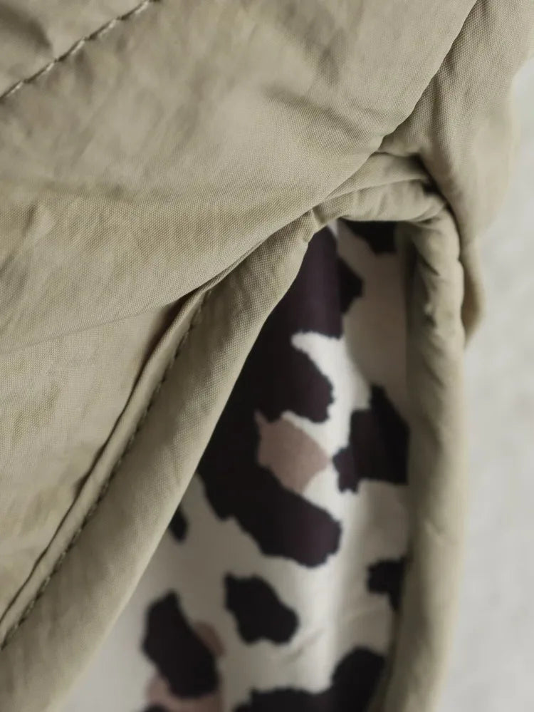Marja – tikattu takki leopardivuorella
