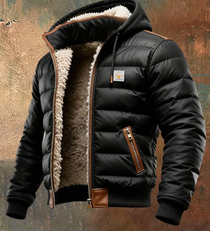 ELEGANTTI SHERPA VUORATTU TAKKI MIEHILLE