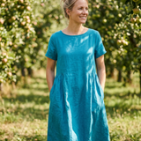Damen Leinen Kaftankleid | Maxi