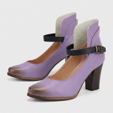 Damen Pumps mit Riemchen und Blockabsatz