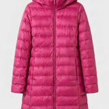 Damen Lange Steppjacke | Kapuze & Verlängerte Silhouette