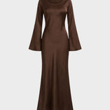 Damen Langarm Maxikleid | Elegant