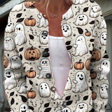 Hauska Kummitus-Halloween | Taidepainatus | Nappikaulusneule