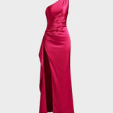 Damen One-Shoulder Kleid | Schlitz