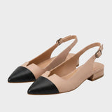 Damen Spitze Slingback-Pumps | Zweifarbige Vorderpartie