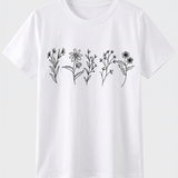 Damen Grafik T-Shirt | Blumenprint