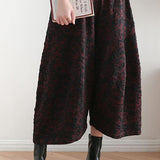 Kielo – leveälahkeiset jacquard-kuvioiset housut