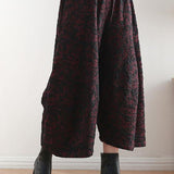 Kielo – leveälahkeiset jacquard-kuvioiset housut