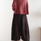 Kielo – leveälahkeiset jacquard-kuvioiset housut