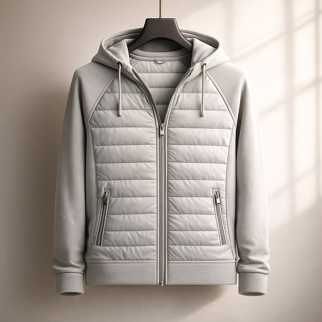 TÄYTEVYÖTETTY ZIP-HOODIE MIEHILLE