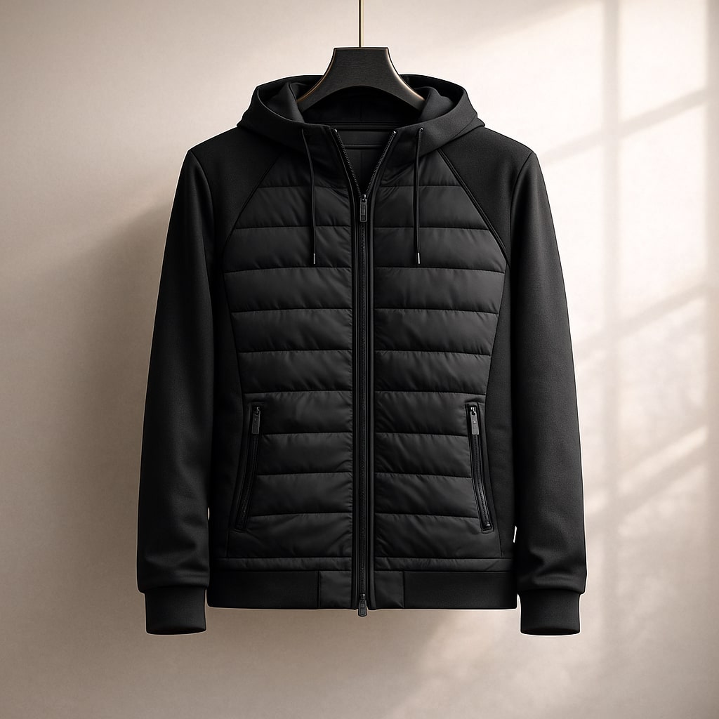 TÄYTEVYÖTETTY ZIP-HOODIE MIEHILLE
