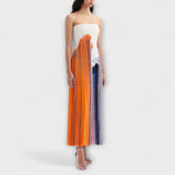 Kesä - Tyylikäs color block -mekko, jossa on trendikkäitä röyhelöitä