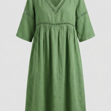 Damen Natur Sommerkleid | Midi