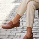 Damen Struktur-Loafer | Niedriger Blockabsatz