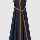 Damen Maxikleid Kontrast | Ärmellos