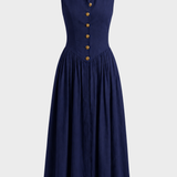 Damen Kragen Sommerkleid | Ärmellos