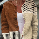 Minimalistinen | Abstrakti Pilkkuprintti Napillinen Cardigan Neule