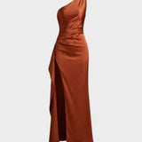 Damen One-Shoulder Kleid | Schlitz