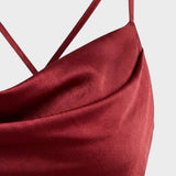 Damen Satin Abendkleid | Schlitz