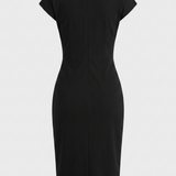 Damen Gerafftes Midikleid | Flügelärmel