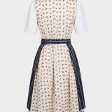 Damen Dirndl-Midikleid | Frontschnürung & Faltenrock