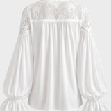 Damen Spitze Bluse | Ballonärmel