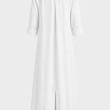 Damen Hemdblusenkleid | Maxi Leinen