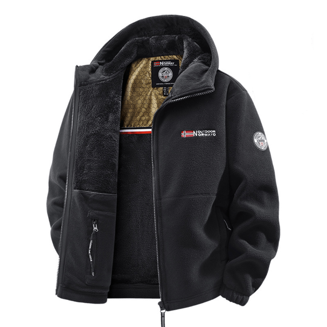 ERISTETTY FLEECE BOMBER-TAKKI MIEHILLE
