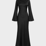 Damen Langarm Maxikleid | Elegant