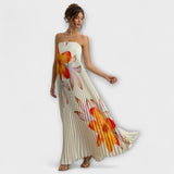 Michelle - Maxi-mekko Sweetheart oransseilla kukilla
