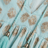 Damen Boho Maxikleid | Quastenband