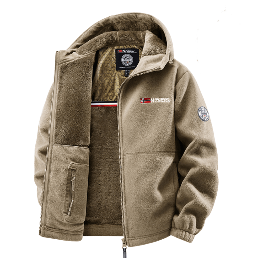 ERISTETTY FLEECE BOMBER-TAKKI MIEHILLE