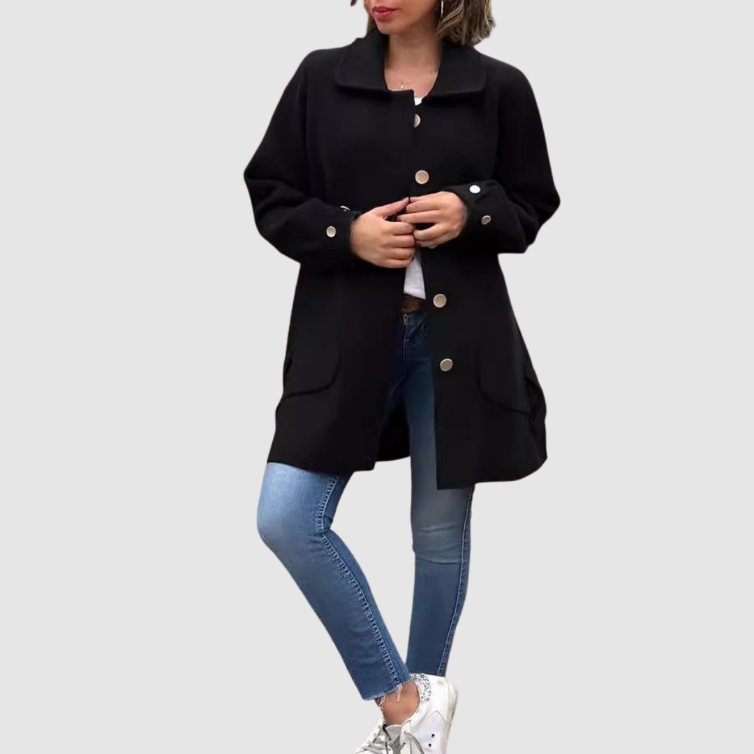 Martina - Klassinen oversized-takki napeilla