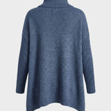 Damen Langer Rollkragenpullover | Asymmetrischer Saum