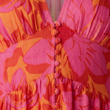 Damen Boho Maxikleid | Volantärmel