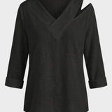 Damen Asymmetrisches Oberteil | V-Ausschnitt