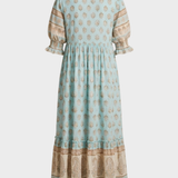 Damen Boho Maxikleid | Quastenband