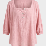 Damen Bluse Karree | Puffärmel