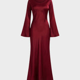 Damen Langarm Maxikleid | Elegant