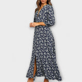 Naisten maxi-mekko kukkakuviolla