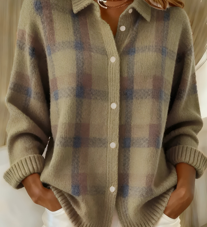 Tesa | Mukava Ruudullinen Neulecardigan
