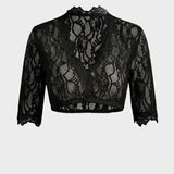 Damen Dirndlbluse | Spitzenoptik & 3/4-Ärmel