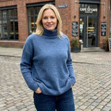 Damen Langer Rollkragenpullover | Asymmetrischer Saum