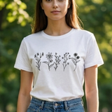 Damen Grafik T-Shirt | Blumenprint