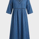 Damen Natur Sommerkleid | Midi