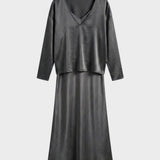 Damen Satin Midikleid | Twin-Set